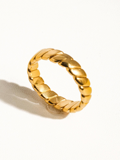 Pierre 18K  Braided Stack Ring Yellow Gold