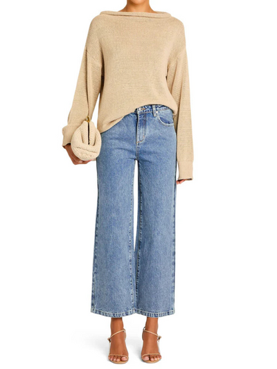 Kirt Wide Leg Cropped Jeans Lakeside