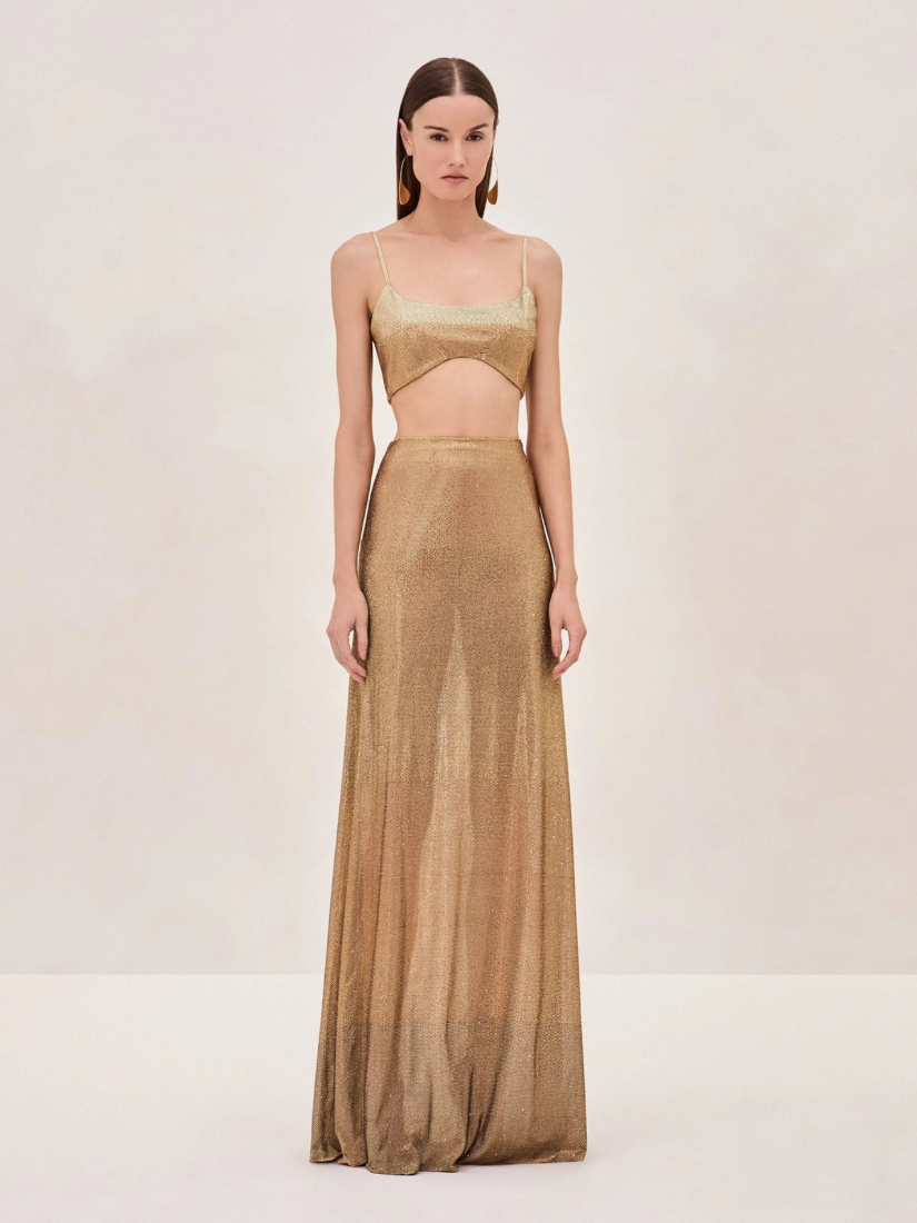 Franca Hotfix Skirt Gold