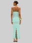 Clara Fringe Maxi Dress Light Blue