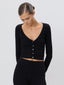 Cropped Cardigan Black