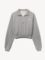 Cropped Half-Zip Sweatshirt Heather Grey
