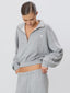 Cropped Half-Zip Sweatshirt Heather Grey