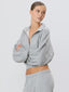Cropped Half-Zip Sweatshirt Heather Grey