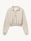 Cropped Half-Zip Sweatshirt Heather Oatmeal