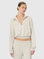 Cropped Half-Zip Sweatshirt Heather Oatmeal