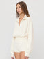 Cropped Half-zip Sweatshirt Bone