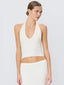 Cropped Halter Top Cream