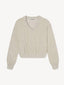 Cropped V-neck Sweatshirt Light Heather Grey
