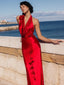 Delphine Satin Gown Red Chili Pepper