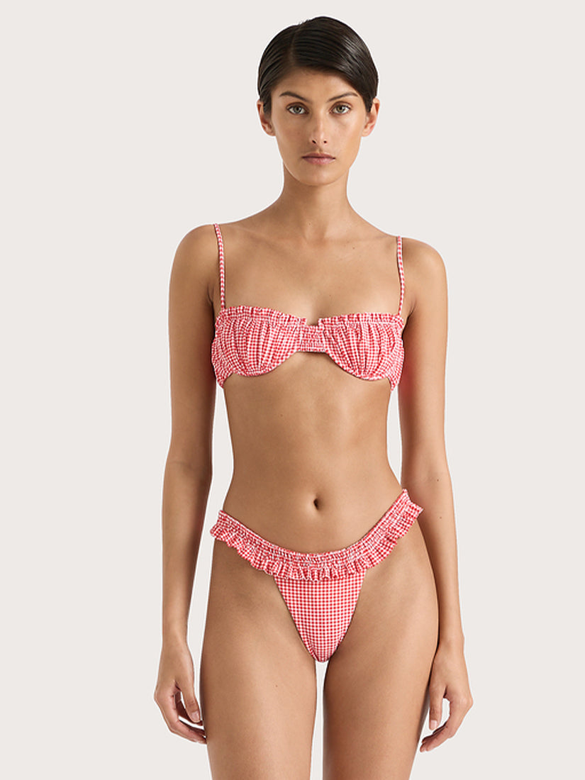 Esterel Bikini Bottom Gingham - Red