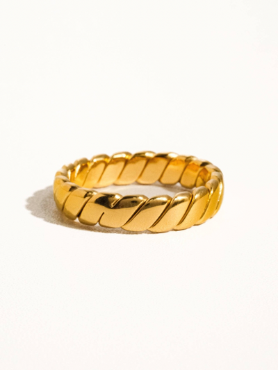 Pierre 18K  Braided Stack Ring Yellow Gold