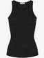 High Neck Fitted Tank Black