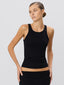 High Neck Fitted Tank Black