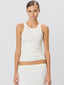 High Neck Fitted Tank Cream