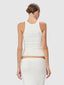 High Neck Fitted Tank Cream