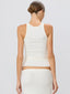 High Neck Fitted Tank Cream