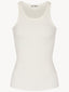 High Neck Fitted Tank Cream