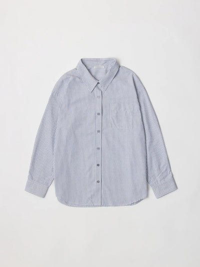 The Lark Top | Oversized Striped Oxford Shirt: BLUE-WHITE / SMALL