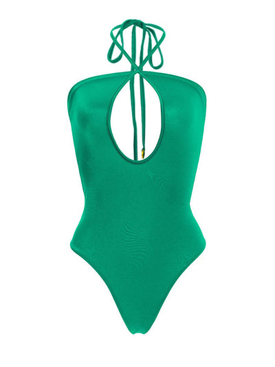 Jamie Embellished One Piece Solid Green