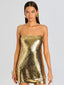 Lavender Sequin Dress Gold