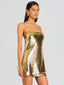 Lavender Sequin Dress Gold