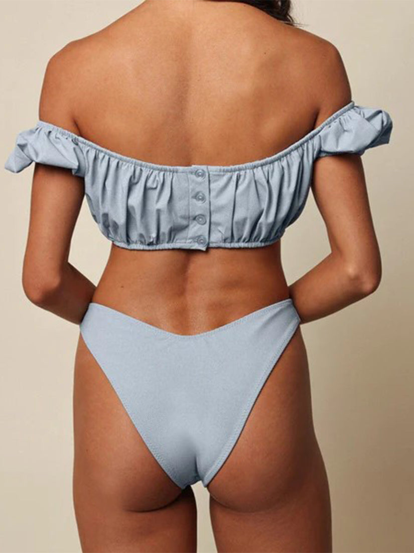 Light Denim Lulu (Zig-Zag Stitch) Bikini Bottom