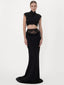 Lila Satin Skirt Black