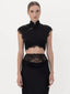 Lila Satin Top Black