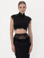 Lila Satin Top Black
