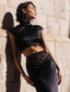 Lila Satin Top Black