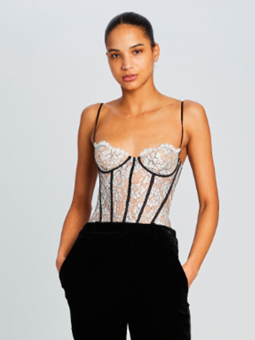 Lovisa Corset Bodysuit Black/White