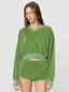 Cropped V-neck Sweatshirt Fern