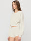 Cropped V-neck Sweatshirt Light Heather Grey