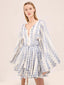 Palmari Knot Emb. Dress Blue/Ivory