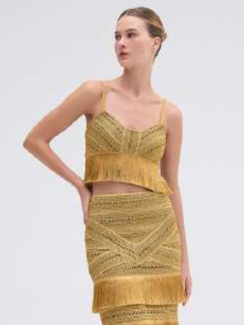 Pampas Fringe Top Gold