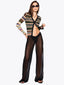 Sheer Palazzo Pant Black Eco Knit