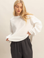 Oversized Waffled Knit Long Sleeve Ivory