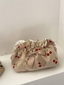 Corduroy Cherry Bow Cosmetic Bag