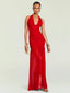 Teghan Mesh Dress Derby Red