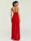Teghan Mesh Dress Derby Red