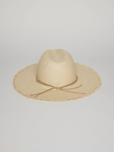 Traveler Continental with Fringe Natural/Tan Cord Hat