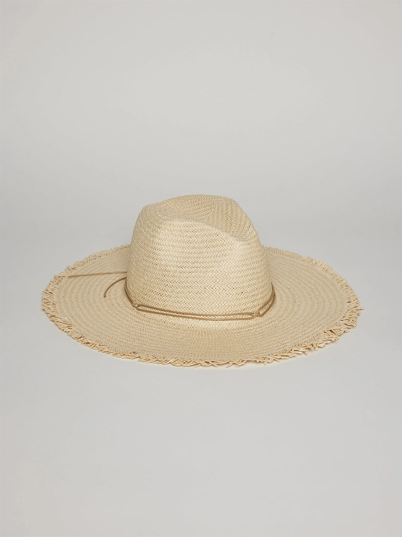 Traveler Continental with Fringe Natural/Tan Cord Hat