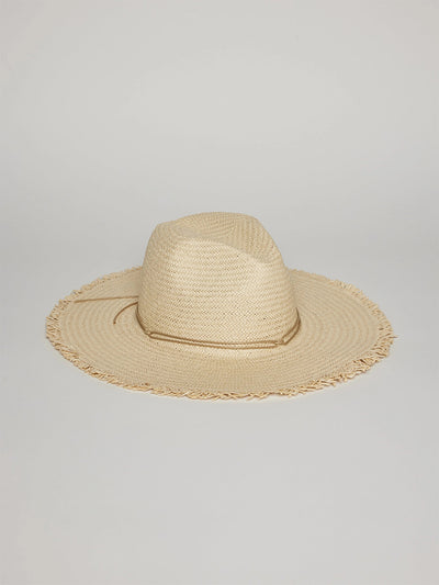 Traveler Continental with Fringe Natural/Tan Cord Hat