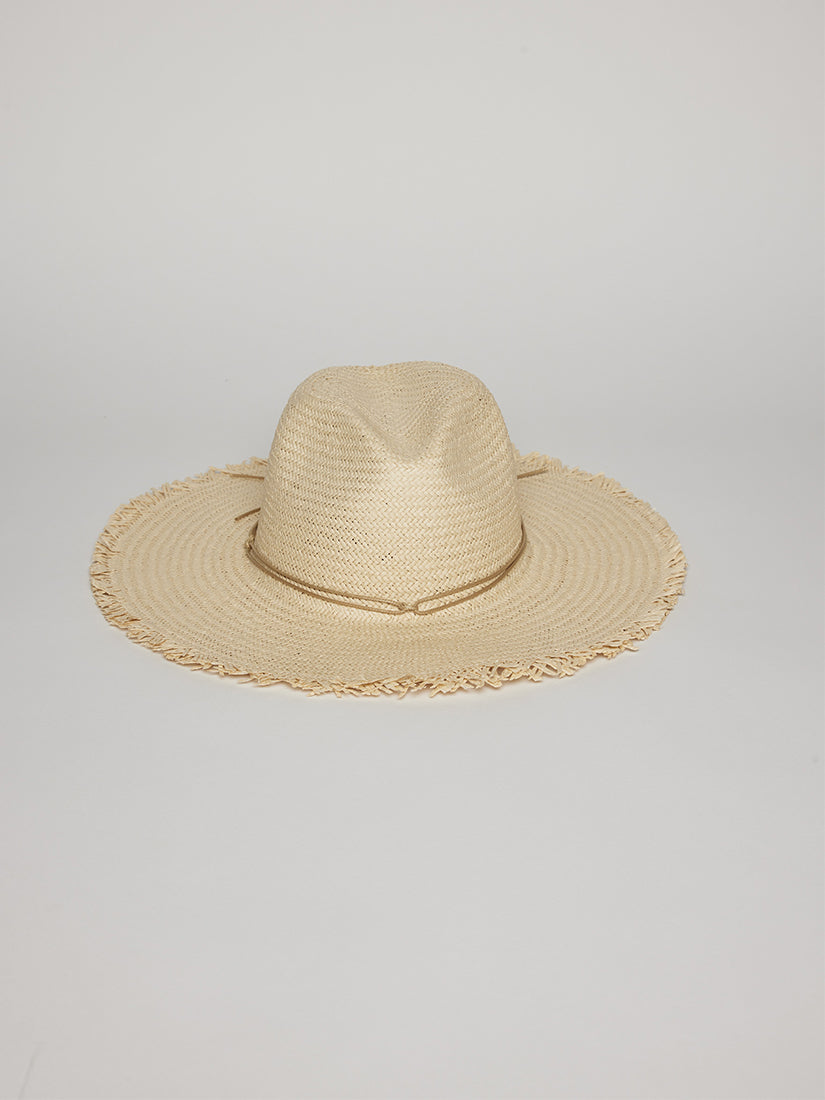 Traveler Continental with Fringe Natural/Tan Cord Hat