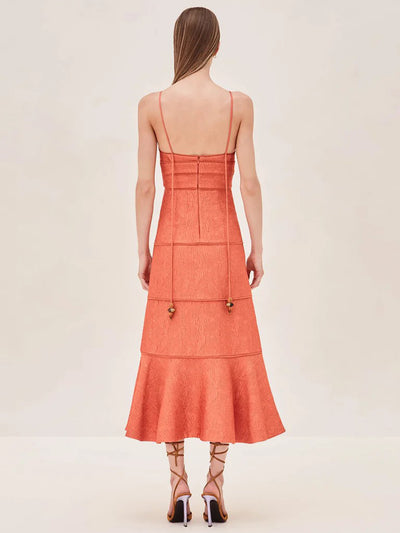 Vereda Dress Terracotta Brocade