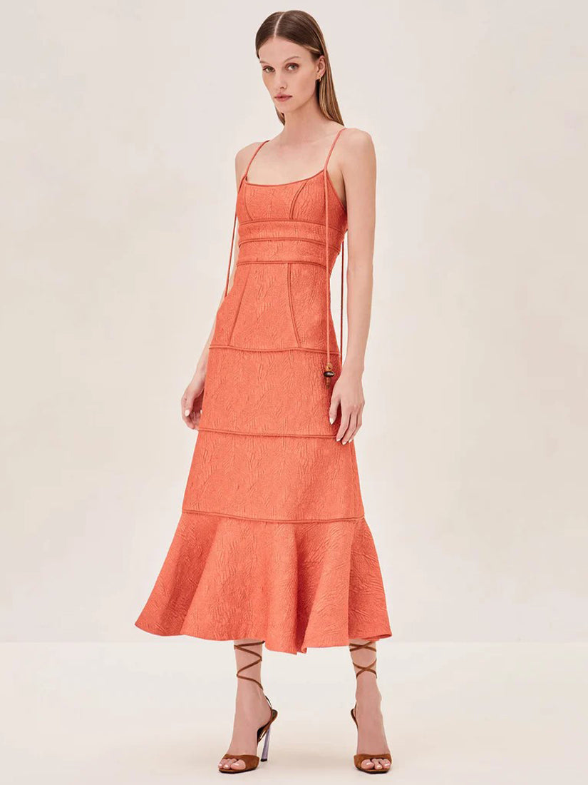 Vereda Dress Terracotta Brocade