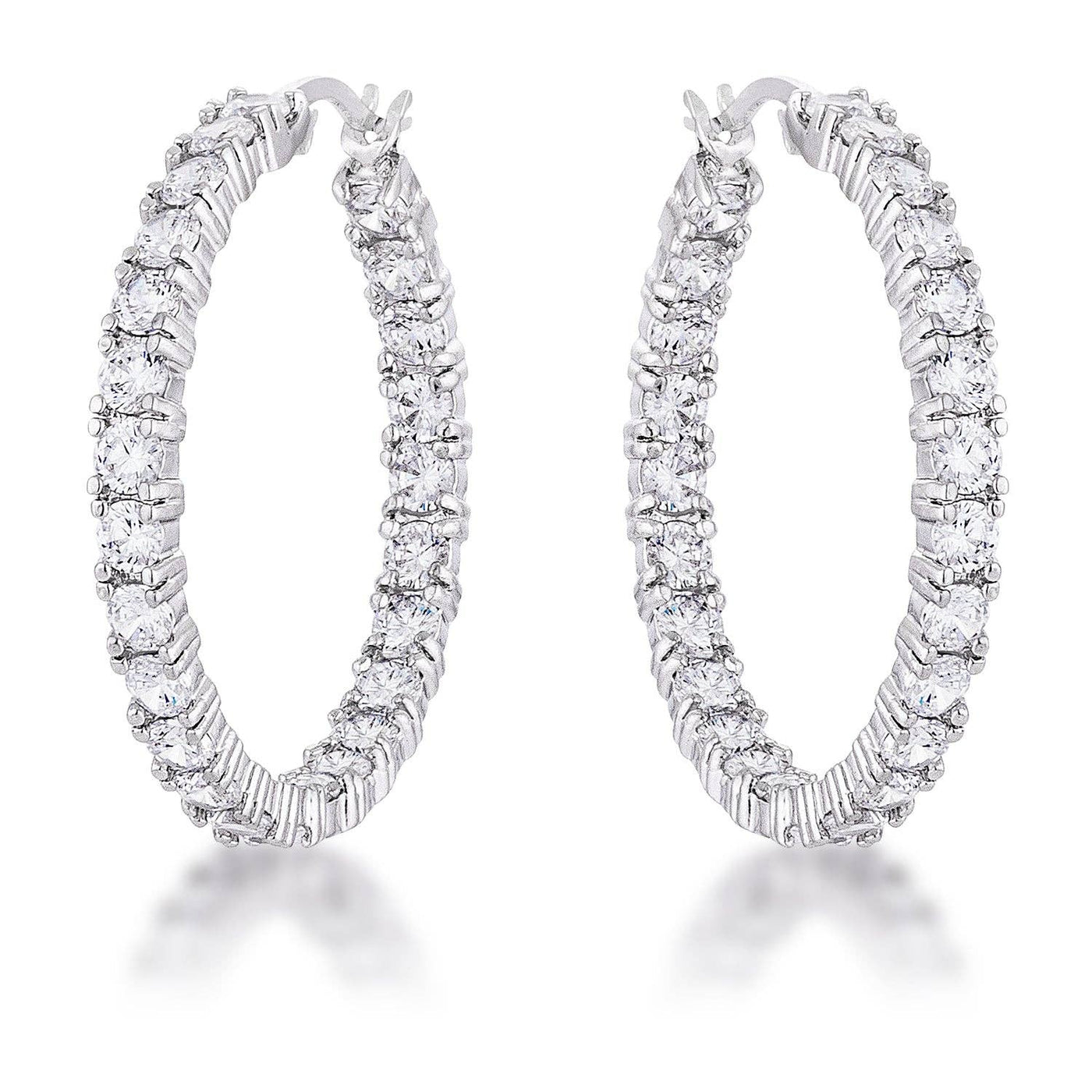 Eternity Hoop Earrings Silver