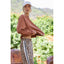 Cotton Slub Long Sleeve Top & Wide Leg Pant Chestnut