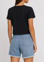 Cotton Modal Slub Crew Tee Black